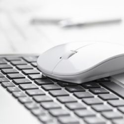 computer mouse near keyboard