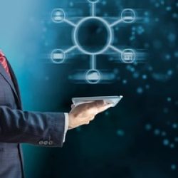 Omnichannel retail concept. Man using mobile payments online shopping and customer network connection, m-banking
